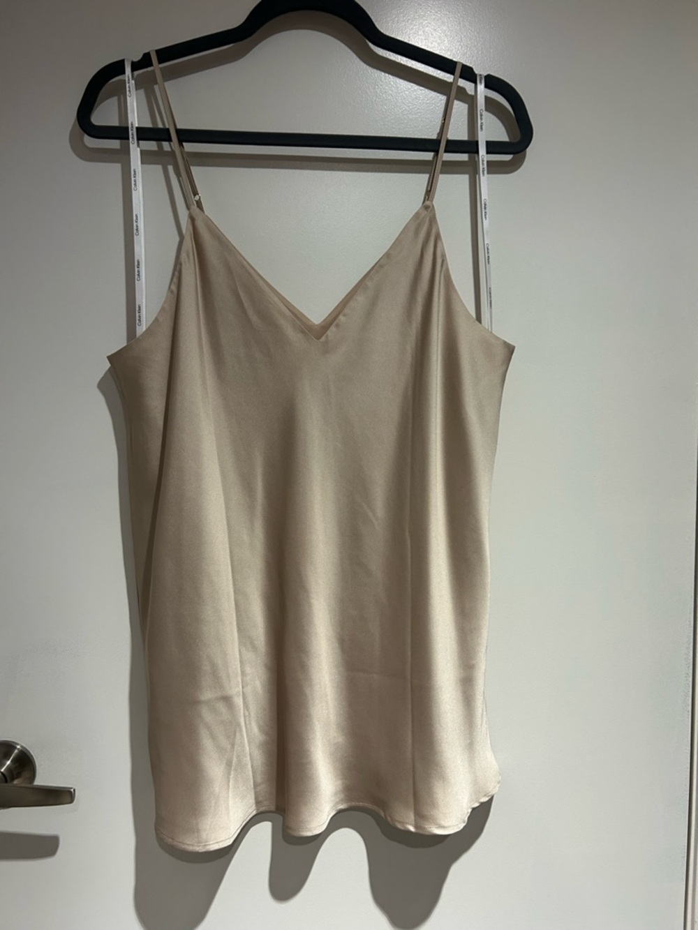 Calvin Klein Beige Satin V-Neck Camisole